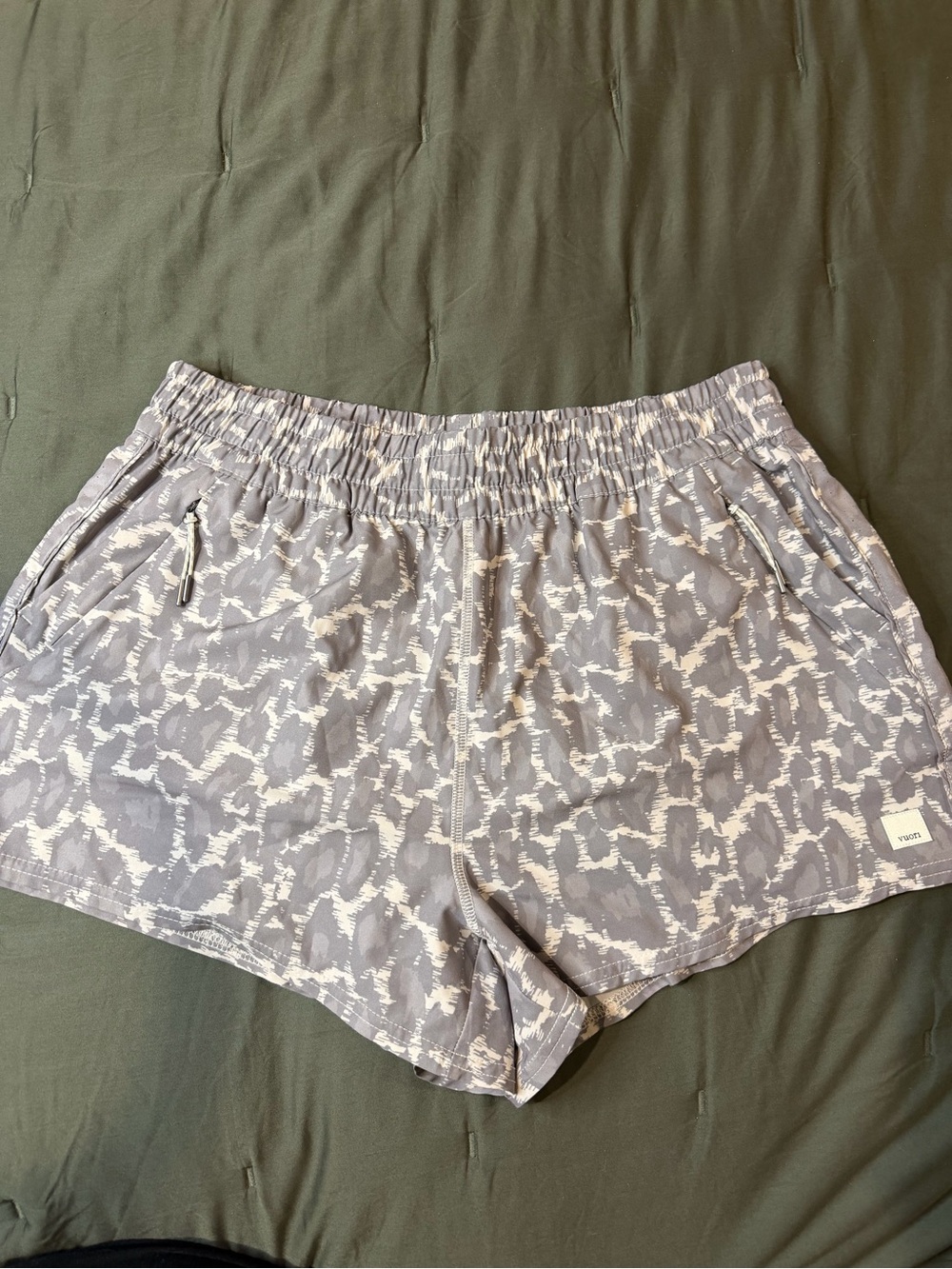 Vuori Gray Abstract Print Athletic Shorts